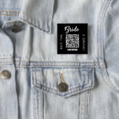 Badge Carré 5 Cm Offrez un verre à la mariée avec le code QR Venmo  (En situation)