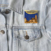 Badge Carré 5 Cm Oh Holy Night Bethlehem (En situation)