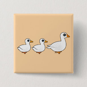 Badge Carré 5 Cm Oie de canard de canard domestique