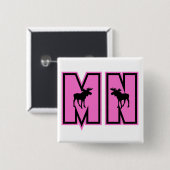 Badge Carré 5 Cm Oie du Minnesota (Devant & derrière)