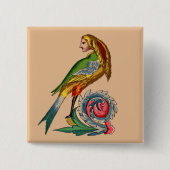 Badge Carré 5 Cm oiseau (Devant)