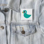 Badge Carré 5 Cm oiseau (En situation)
