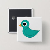 Badge Carré 5 Cm oiseau (Devant & derrière)