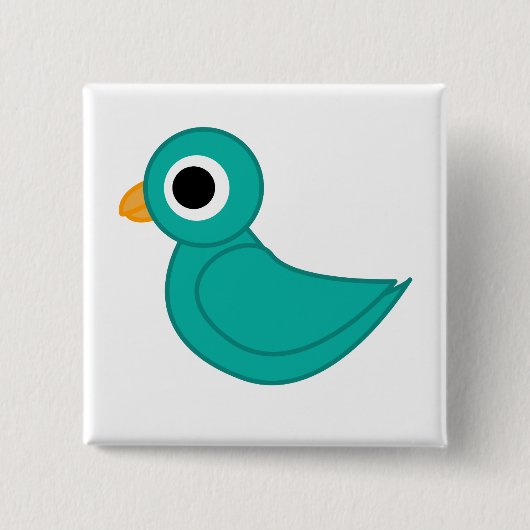 Badge Carré 5 Cm oiseau (Devant)