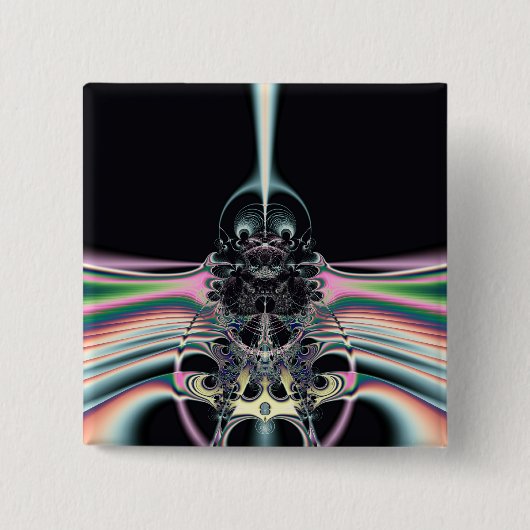 Badge Carré 5 Cm Oiseau funky (Devant)