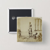 Badge Carré 5 Cm Oiseau-Receveurs, basse caste Hindus à Delhi, le (Devant & derrière)