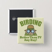 Badge Carré 5 Cm Oiseaux (Devant & derrière)