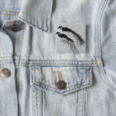Badge Carré 5 Cm Oiseaux (En situation)