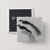 Badge Carré 5 Cm Oiseaux (Devant & derrière)