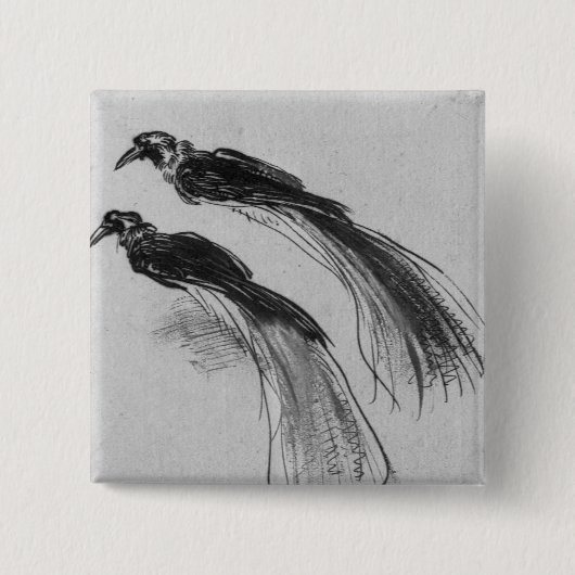Badge Carré 5 Cm Oiseaux (Devant)