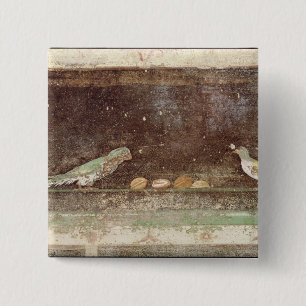 Badge Carré 5 Cm Oiseaux mangeant des écrous