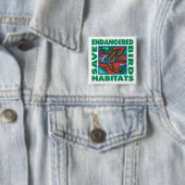Badge Carré 5 Cm Oiseaux menacés (En situation)