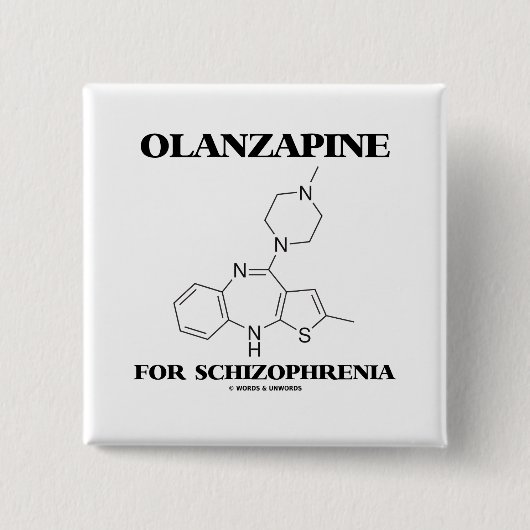 Badge Carré 5 Cm Olanzapine pour la schizophrénie (molécule (Devant)