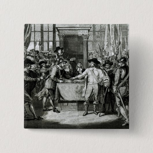 Badge Carré 5 Cm Oliver Cromwell (Devant)