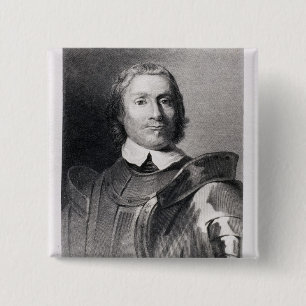 Badge Carré 5 Cm Oliver Cromwell, seigneur Protector de