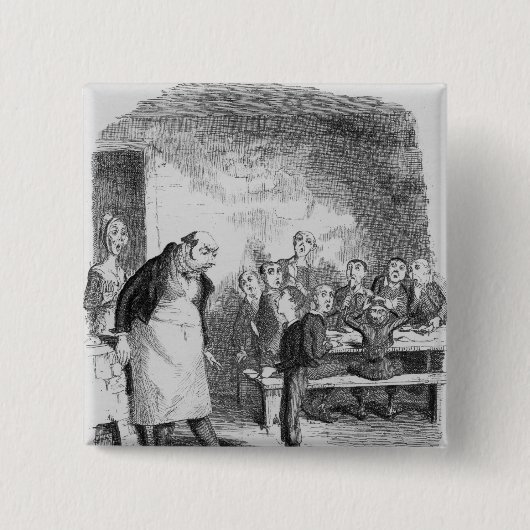 Badge Carré 5 Cm Oliver demandant plus (Devant)