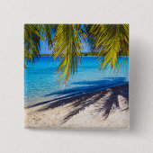 Badge Carré 5 Cm Ombres sur la plage (Devant)