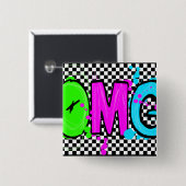 BADGE CARRÉ 5 CM OMG ! (Devant & derrière)