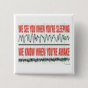 Badge Carré 5 Cm On te voit quand tu dors de la broche