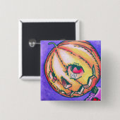 Badge Carré 5 Cm Once Pinback - Jack Pumpkinhead (Devant & derrière)