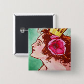 Badge Carré 5 Cm Once Pinback - Ozma (Devant & derrière)