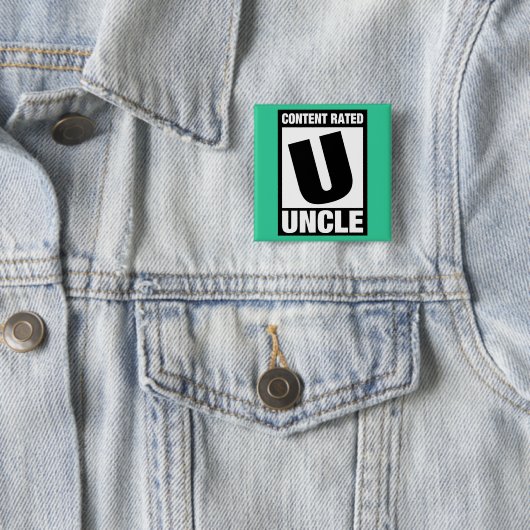 Badge Carré 5 Cm Oncle évalué satisfait (En situation)
