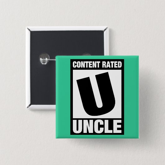 Badge Carré 5 Cm Oncle évalué satisfait (Devant & derrière)