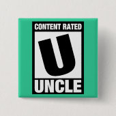 Badge Carré 5 Cm Oncle évalué satisfait (Devant)