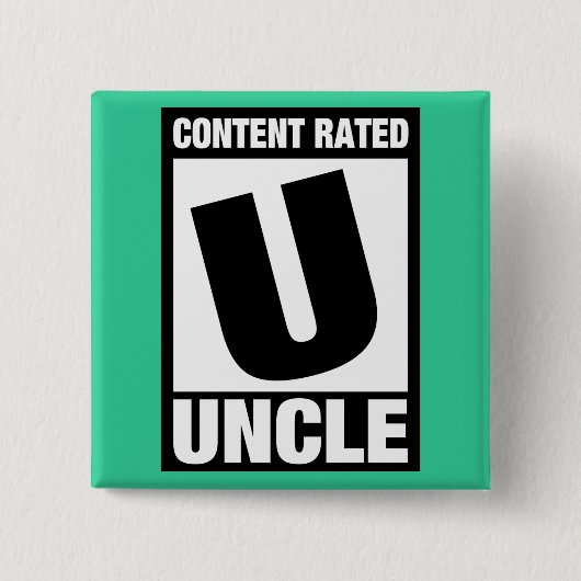 Badge Carré 5 Cm Oncle évalué satisfait (Devant)