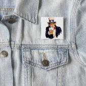 Badge Carré 5 Cm Oncle Sam (En situation)