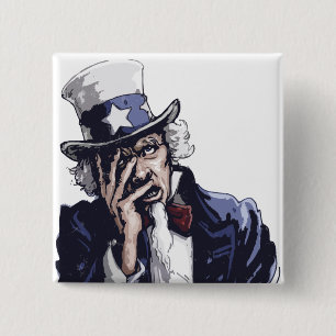 Badge Carré 5 Cm Oncle Sam Facepalm