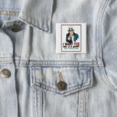 Badge Carré 5 Cm Oncle Sam "JE VOUS VEUX !" (En situation)
