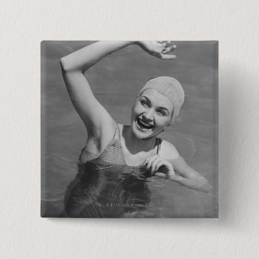 Badge Carré 5 Cm Ondulation de femme (Devant)