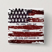 Badge Carré 5 Cm One nation under God (Devant)