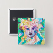 BADGE CARRÉ 5 CM ONGLET FAIRY GRAPE (Devant & derrière)