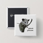 Badge Carré 5 Cm Opossum de paix (Devant & derrière)