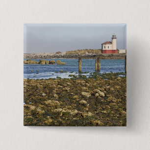 Badge Carré 5 Cm OR, côte de l'Oregon, Bandon, rivière Coquille