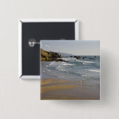 Badge Carré 5 Cm OR, Côte de l'Oregon, Parc d'état Ecola, Indien (Devant & derrière)