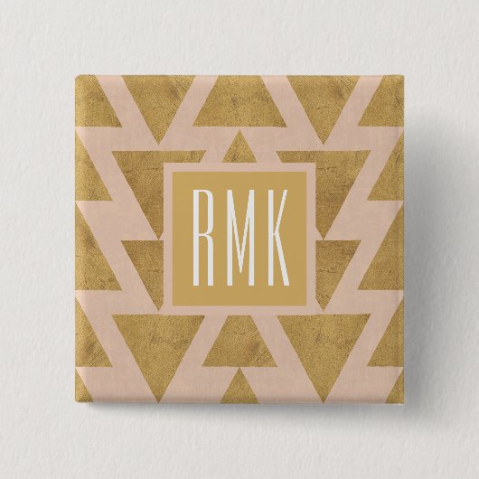 Badge Carré 5 Cm Or extérieur d'étape | du monogramme | Geo et (Devant)