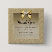 Badge Carré 5 Cm Or glamour et Mariage Gem élégant (Devant)