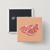 Badge Carré 5 Cm Orange (Devant & derrière)