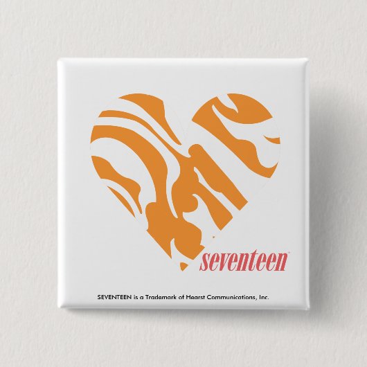 Badge Carré 5 Cm Orange 2 de zèbre (Devant)