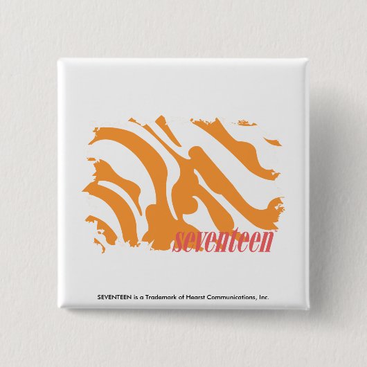 Badge Carré 5 Cm Orange 4 de zèbre (Devant)