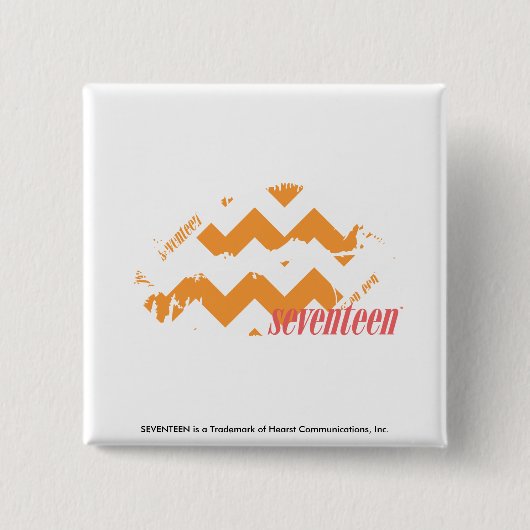 Badge Carré 5 Cm Orange de zigzag (Devant)