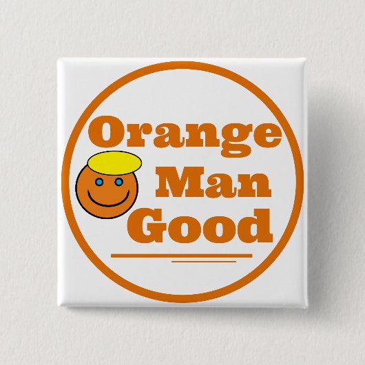 Badge Carré 5 Cm Orange Man BON (Devant)