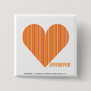 Badge Carré 5 Cm Orange mince 3 de rayures