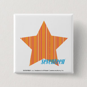 Badge Carré 5 Cm Orange mince 4 de rayures