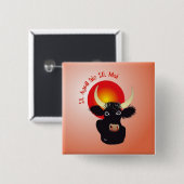 Badge Carré 5 Cm Orbite de Buttons (Devant & derrière)