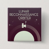 Badge Carré 5 Cm Orbiter de reconnaissance lunaire (Devant)