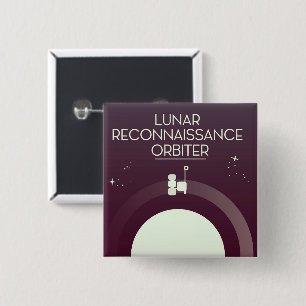 Badge Carré 5 Cm Orbiteur de reconnaissance lunaire
